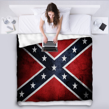 Confederate flag fleece online blanket