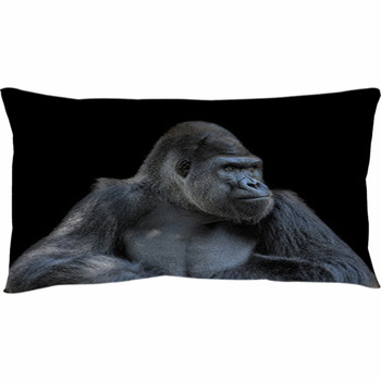 Baby Gorilla Riding Mother's Back Vintage Black and White Look Throw Pillow  by TheWindBeneathMyTutu