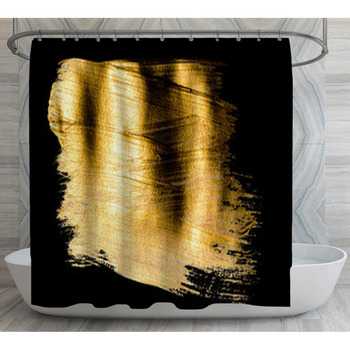 Creative Brushstrokes Of Gold Paint Shower Curtain