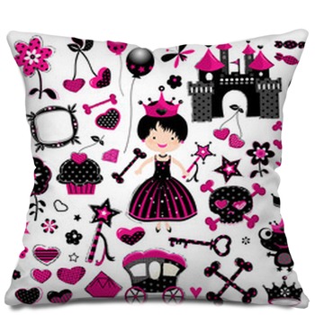 Goth Princess - Throw Pillow