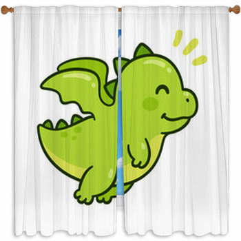 Cute Baby Dragon Custom Size Window Curtain