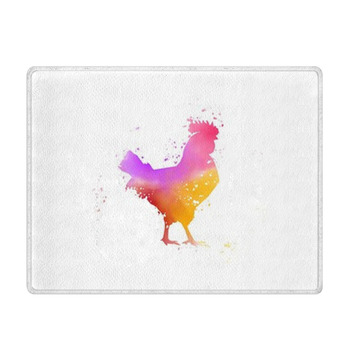 Cute Colorful Rooster Cockerel Or Cock Painted Bath Mat