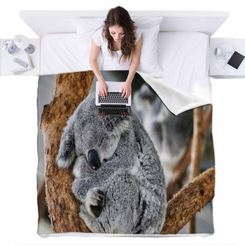 Koala Bear Sleeping in Moon Bedding, Duvet Cover & Pillowcase, Zipper