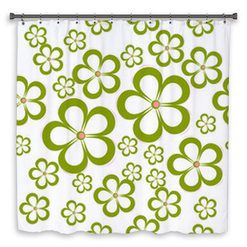 Daisy Floral Seamless Pattern Custom Size Shower Curtain