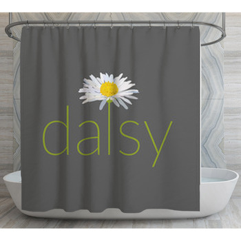 Daisy Text Vector Illustration Card Shower Curtain