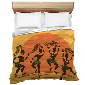 Dancing African Aborigine Girls At Sunset Comforter