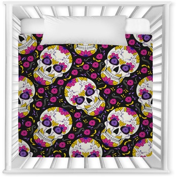 Skull Baby Blankets Toddler Bedding Personalized