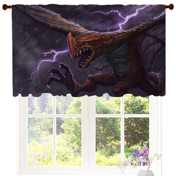 Dragon Flying In A Thunderstorm Custom Size Valance