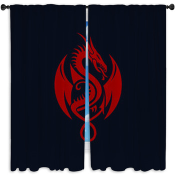 Dragon Logo Template Window Curtain