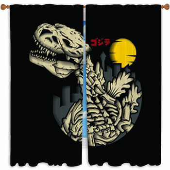 Dragon Mobster Skull Vector Custom Size Window Curtain