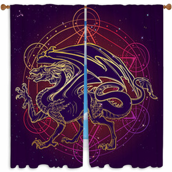 Dragon Mythilogical Winged Custom Size Window Curtain