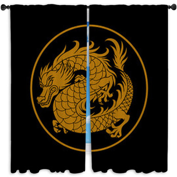 Dragon Ornament Logo Window Curtain