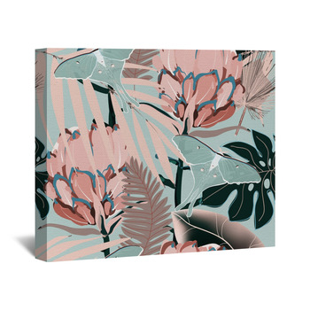 Pink and green Wall Decor in Canvas, Murals, Tapestries, Posters & More