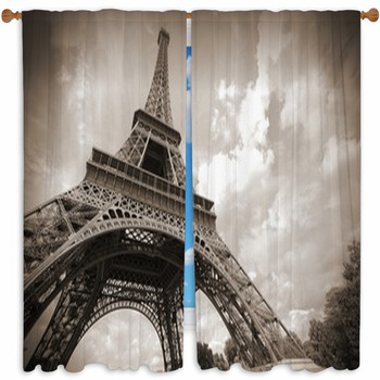 Eiffel Tower Custom Size Window Curtain