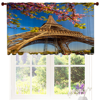 Eiffel Tower During Spring Time In Custom Size Valance