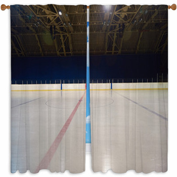 Empty Ice Rink Hockey Arena Custom Size Window Curtain