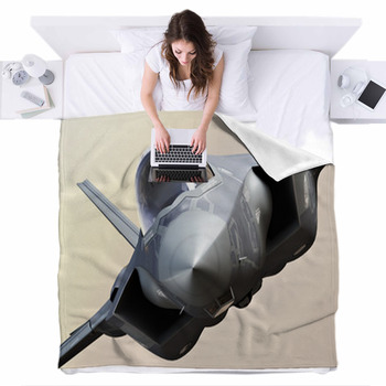 Jet fighter Fleece Blanket Throws