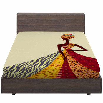 Fashion African Girl Textile Print Fabric Bed Sheet