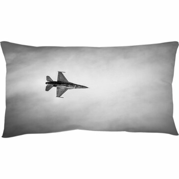 Front View Of Airplane Throw Pillow by Ga161076 