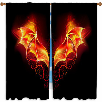 Fire Dragon Wings Custom Size Window Curtain