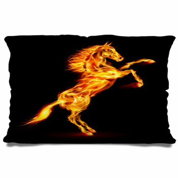 Fire Horse Rearing Up Pillow Case/Sham