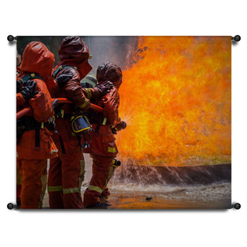 Fireman - Vintage Fire Hose Canvas Print