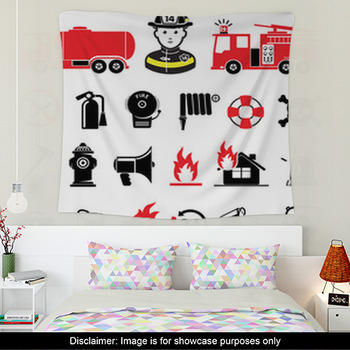 Firefighter Thin Red Line Big Tapestry Products