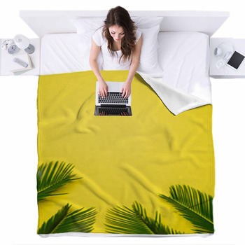 Yellow Fleece Blanket Throws Free Personalization