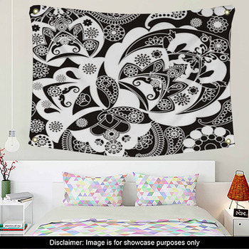 Black and white floral Wall Decor in Canvas, Murals, Tapestries ...