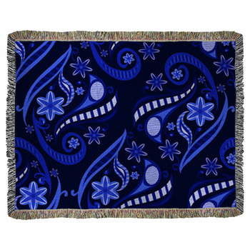 Blue Floral Blanket, Blue Throw, Floral Blanket, Vintage Floral, Boho Throw  Blanket, White Blue Blanket, Vintage Plant Blanket, Flower Throw -   Canada