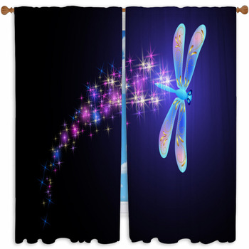  Feelyou Dragonfly Shower Curtain Glitter Dragonfly