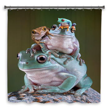 Frog Pile Shower Curtain