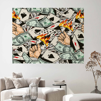 BULOR Casino Tapestry, Poker Chips Playing Cards Gambling Las Vegas Wall  Hangings Tapestry for Bedroom Living Room Office Dorm Man Cave