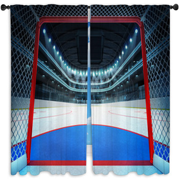 General Hockey Stadium View Inside Goal Window Curtain