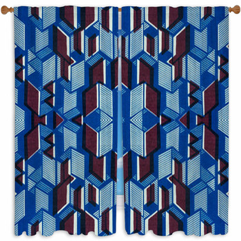 Geometric Pattern Of An Custom Size Window Curtain