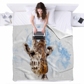 Giraffe fleece online blanket