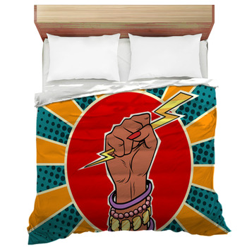 Girl Power Lightning In The Fist African Woman Comforter