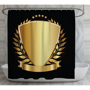 Gold And Black Shield With Gold Laurels Shower Curtain