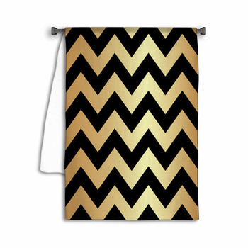 Gold And Black Zigzag Seamless Pattern Towel