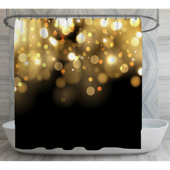 Gold Bokeh Background Shower Curtain