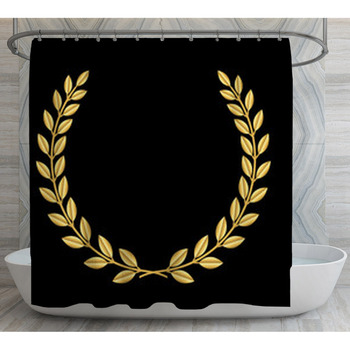 Gold Laurel Wreath Symbol Of Victory And Shower Curtain