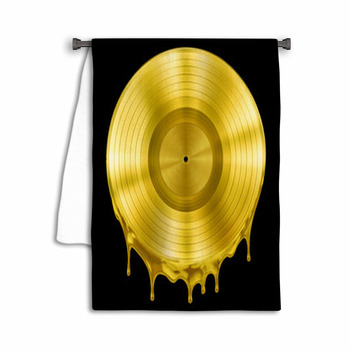 Gold Molten Or Melted Record Music Disc Award Towel