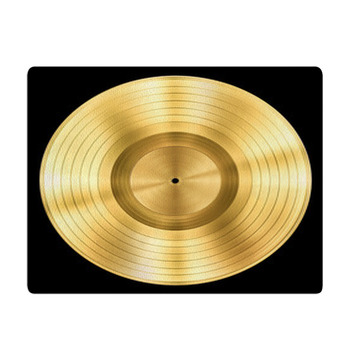 Gold Record Music Disc Award Isolated On Black Bath Mat