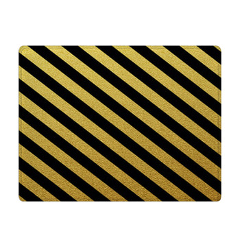 Gold Stripes Seamless Glitter Pattern On Black Bath Mat