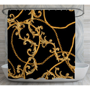 Golden Chain Glamour Baroque Style Shower Curtain