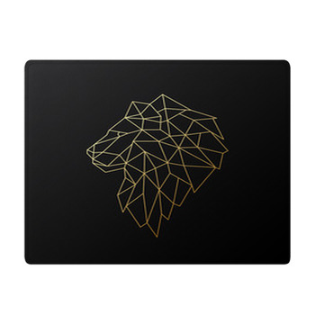 Golden Polygonal Lion Illustration Isolated On Bath Mat