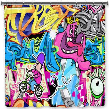 Graffiti Shower Curtains, Bath Mats, & Towels Personalize