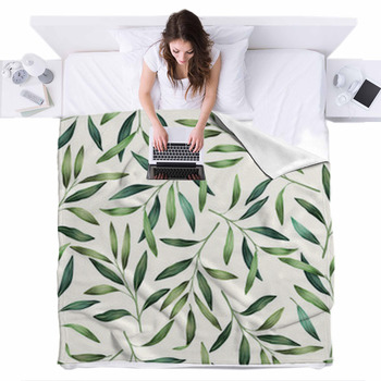 GREENERY NURSERY, leaves bedding discount set, personalized blanket, leaves bedding