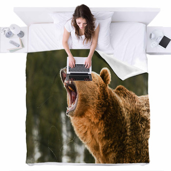 Bear Fleece Blanket Throws | Free Personalization