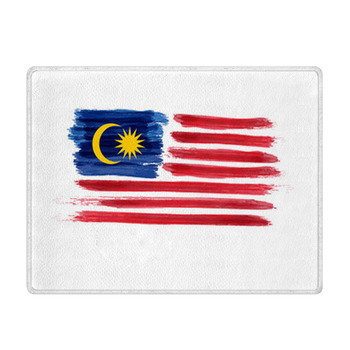 Grunge Watercolored Flag Of Malaysia Bath Mat